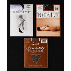 Vintage Lot Of 3 Pair Of Pantyhose